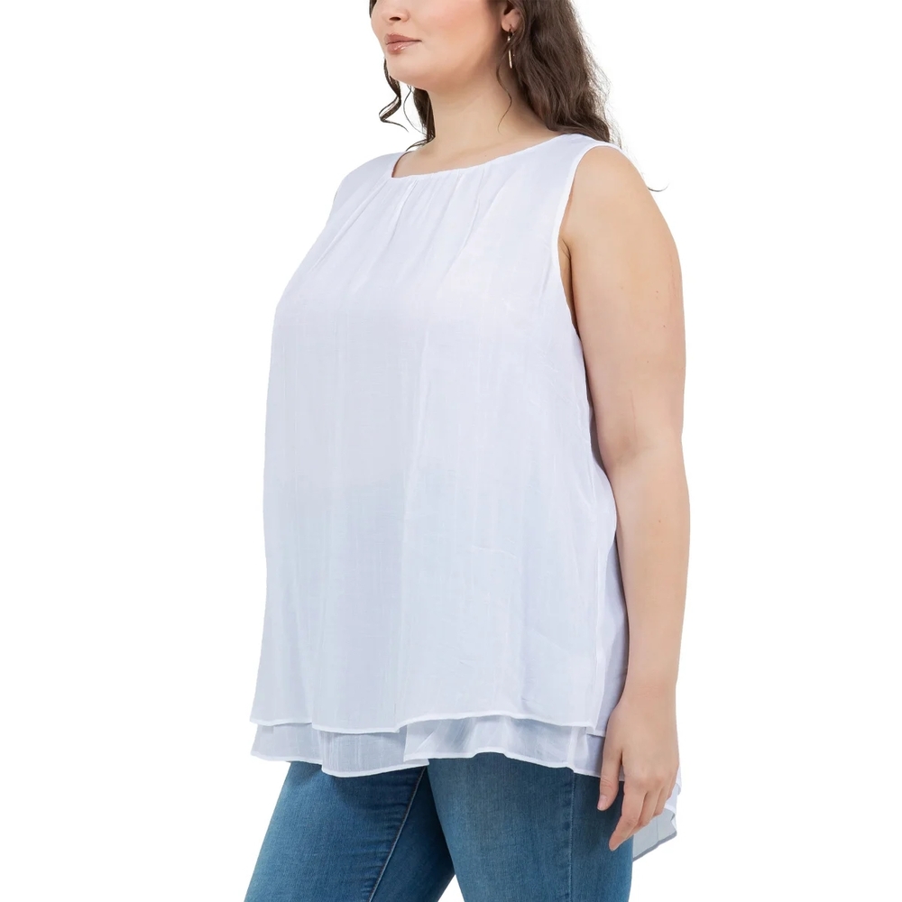 Women's White Sleeveless Top - Picture 5 of 10